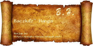 Baczkó Hanga névjegykártya